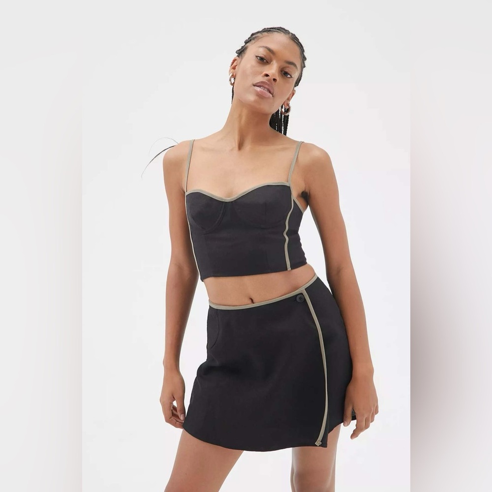 Angie Bauer June Skirt (Skort) - Black Hemp Tencel Linen Blend XS